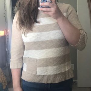 Striped tan and cream sweater